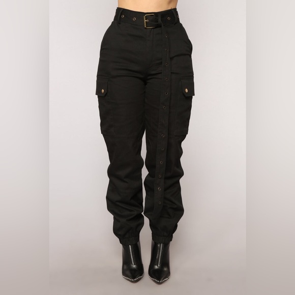 Fashion Nova Pants - black cargo pants